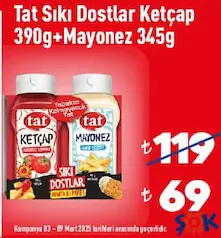 TAT SIKI DOSTLAR KETÇAP 390 G+ MAYONEZ 345 G TAT SIKI DOSTLAR KETÇAP 390 G+ MAYONEZ 345 G
